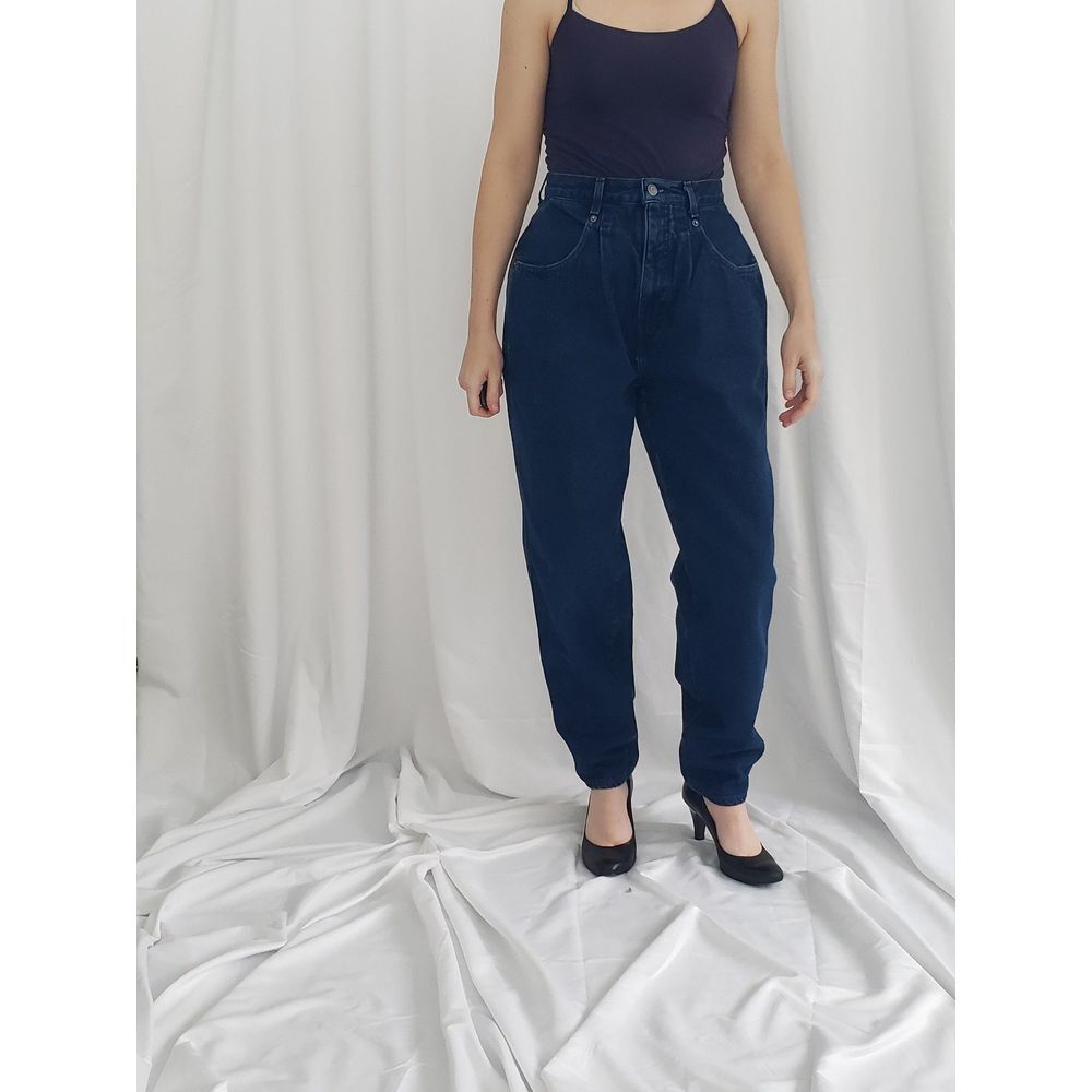 Vintage Dark Blue Straight Leg Jeans